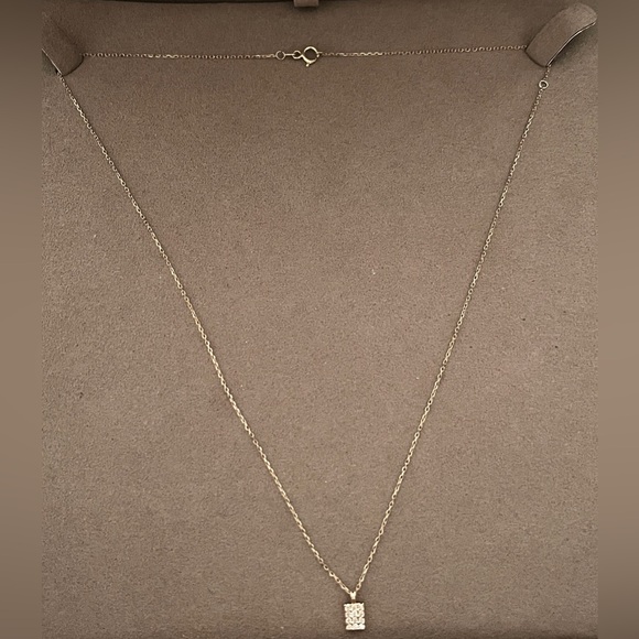 Aurate 14K Gold Diamond Signet Pendant Necklace Adjustable 16–18” - Picture 4 of 7